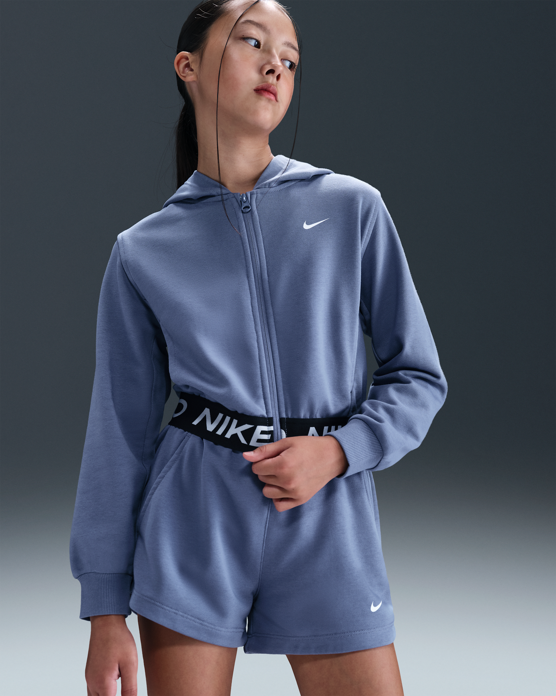 Nike Pro Fleece Older Kids' (Girls') Dri-FIT Full-Zip Hoodie. Nike LU